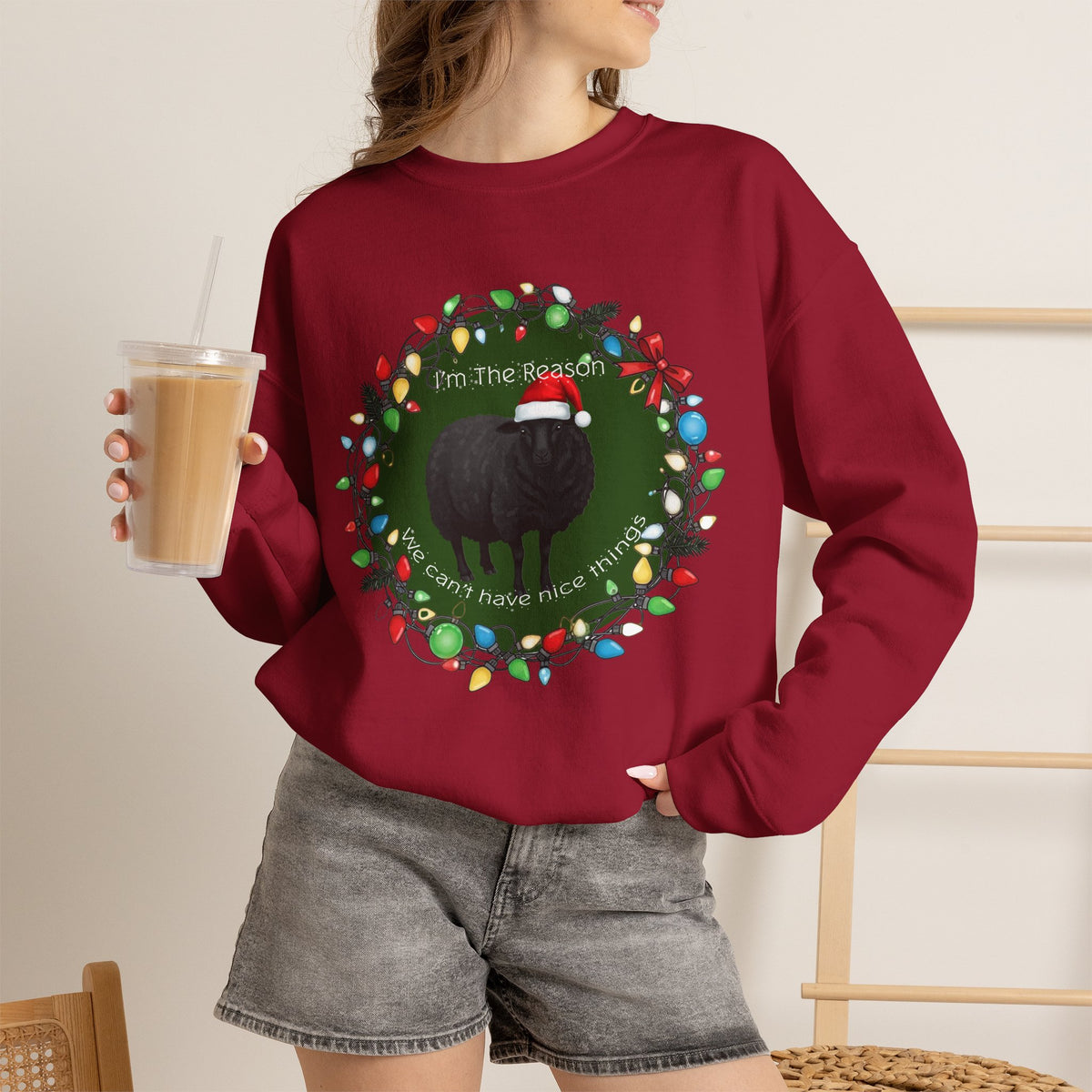 I’m the Reason We Can’t Have Nice Things Black Sheep Christmas Crewneck Sweatshirt | Funny Holiday Sweatshirt