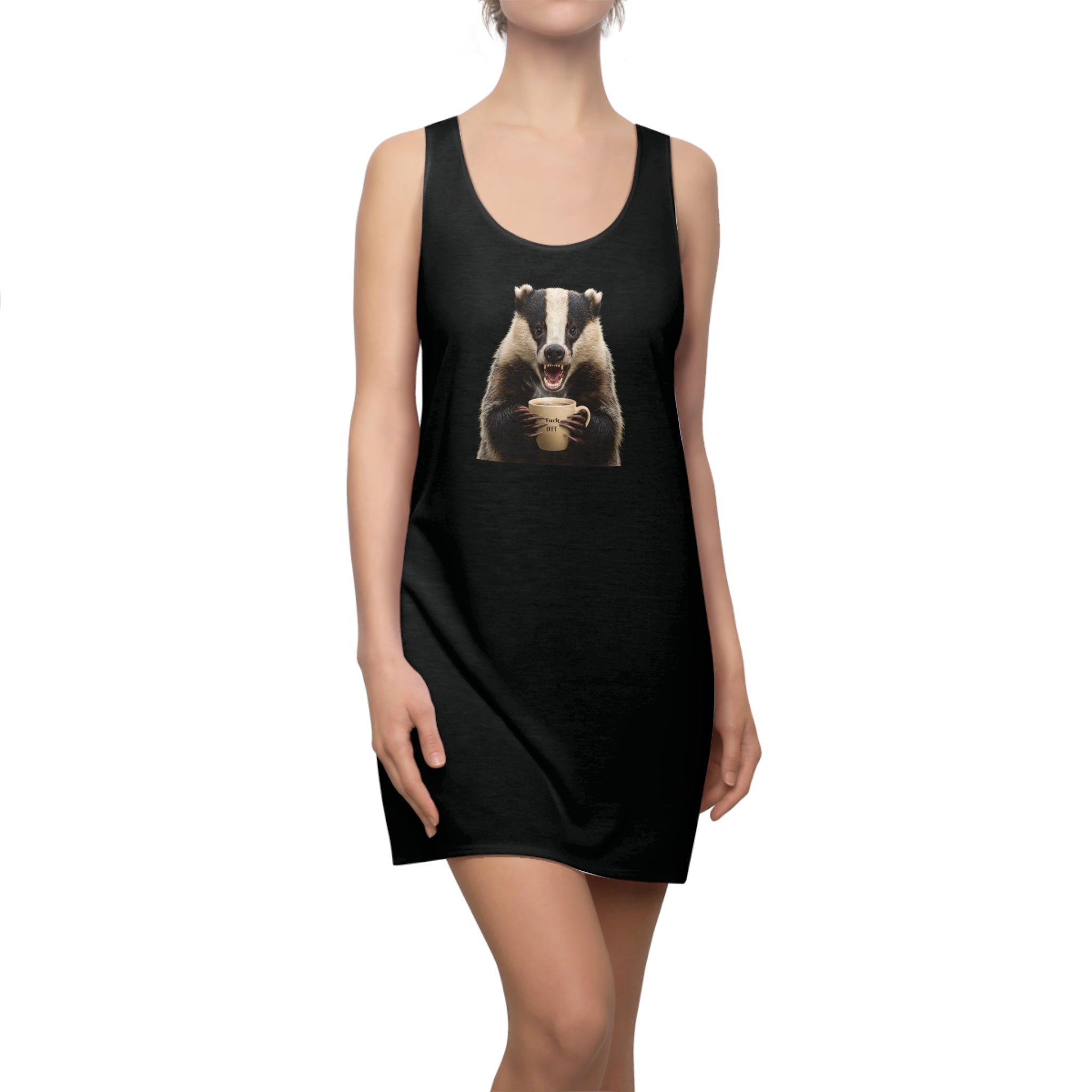 Racerback Sleep Dress - 'Fuck Off' Angry Badger Design