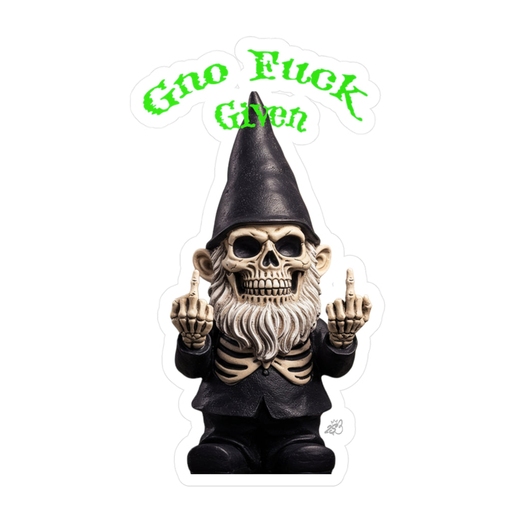 Gno Fuck Given Skeleton Gnome Kiss-Cut Vinyl Decal