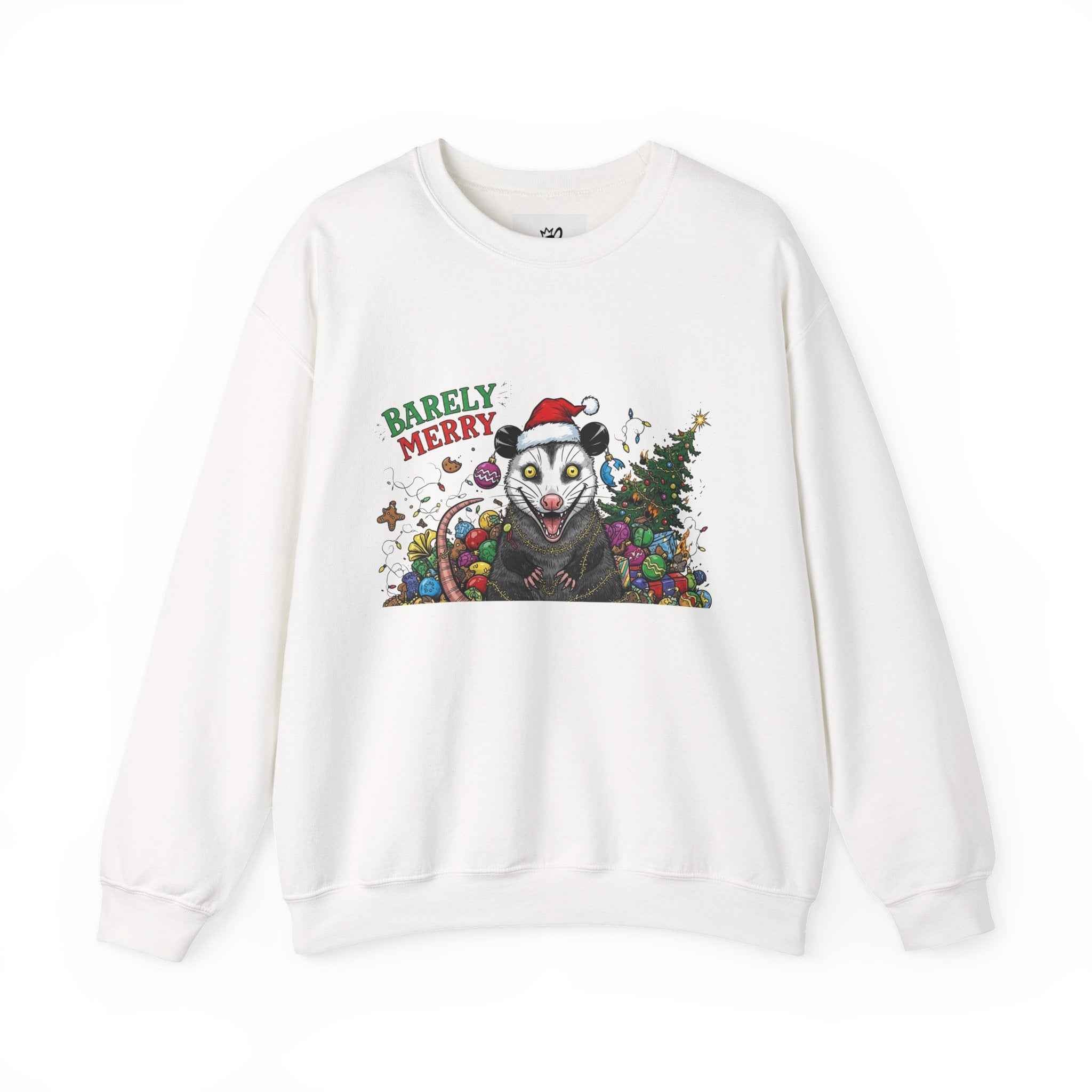 Barely Merry Possum Sweatshirt - Embrace Chaos This Holiday Season - 2SB Snark Shop