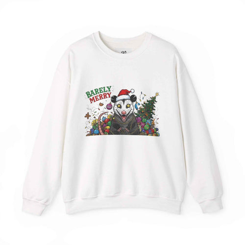 Barely Merry Possum Sweatshirt - Embrace Chaos This Holiday Season - 2SB Snark Shop