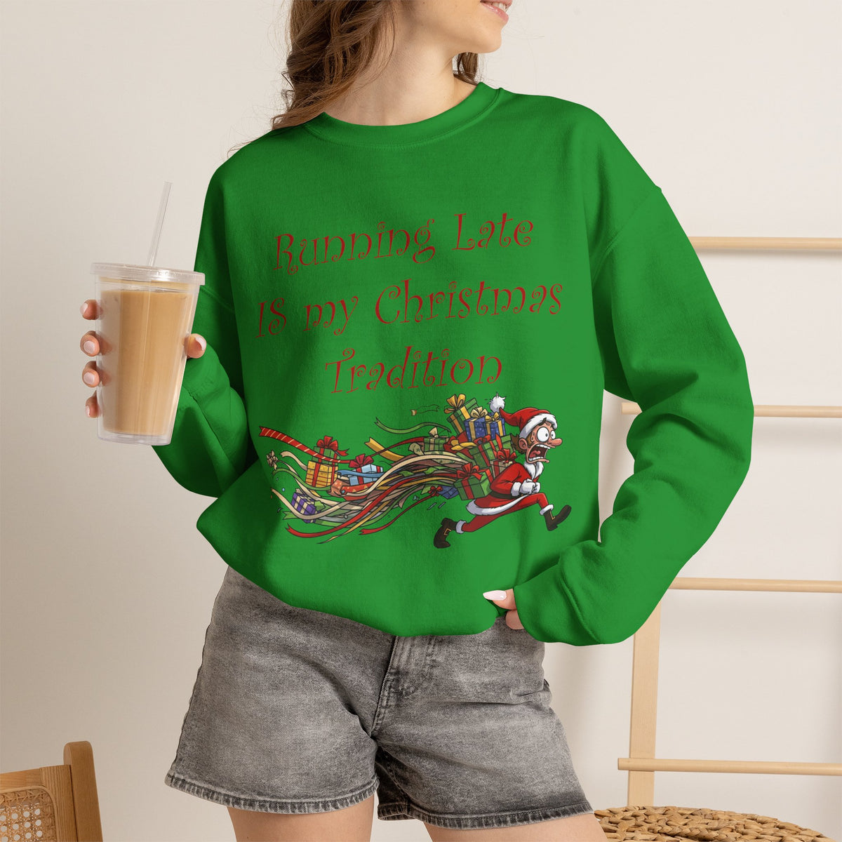 Running Late Is My Christmas Tradition Unisex Sweatshirt | Funny Christmas Holiday Sweatshirt