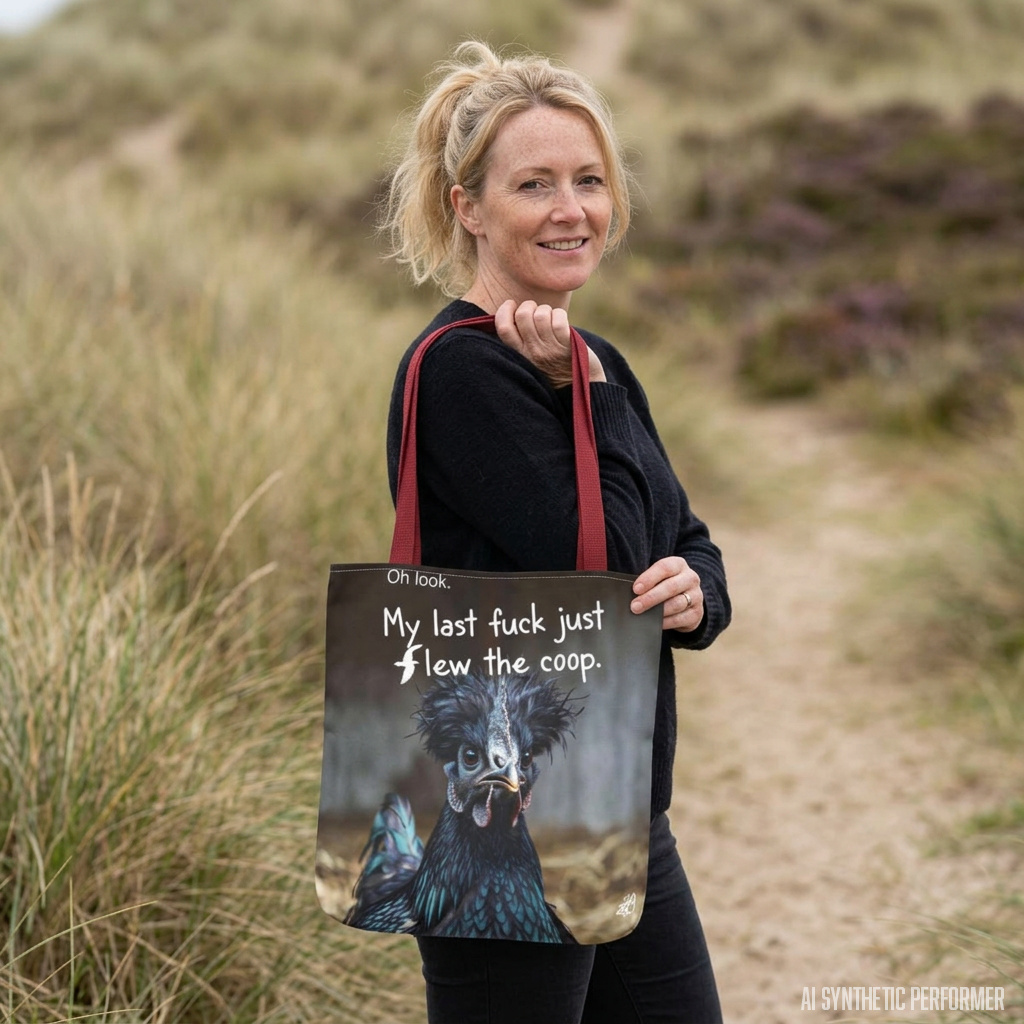My Last Fuck Just Flew the Coop Tote Bag | Funny Chicken Tote & Sarcastic Gift